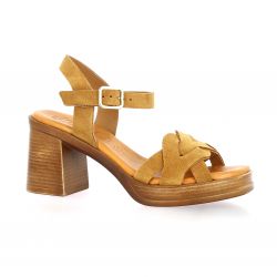 Kaola Nu pieds cuir velours cognac