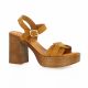 Kaola Nu pieds cuir velours cognac