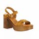 Kaola Nu pieds cuir velours cognac