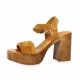 Kaola Nu pieds cuir velours cognac