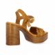 Kaola Nu pieds cuir velours cognac