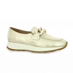 Rosemetal Mocassins cuir laminé or