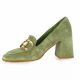 Pao Mocassins cuir velours vert d'eau