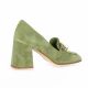 Pao Mocassins cuir velours vert d'eau