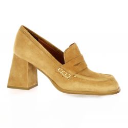 Pao Mocassins cuir velours camel