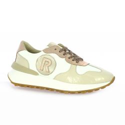 Reqins Baskets cuir vernis blanc