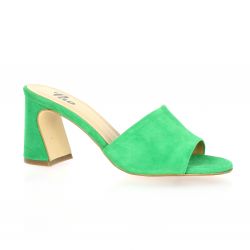 Pao Mules cuir velours vert
