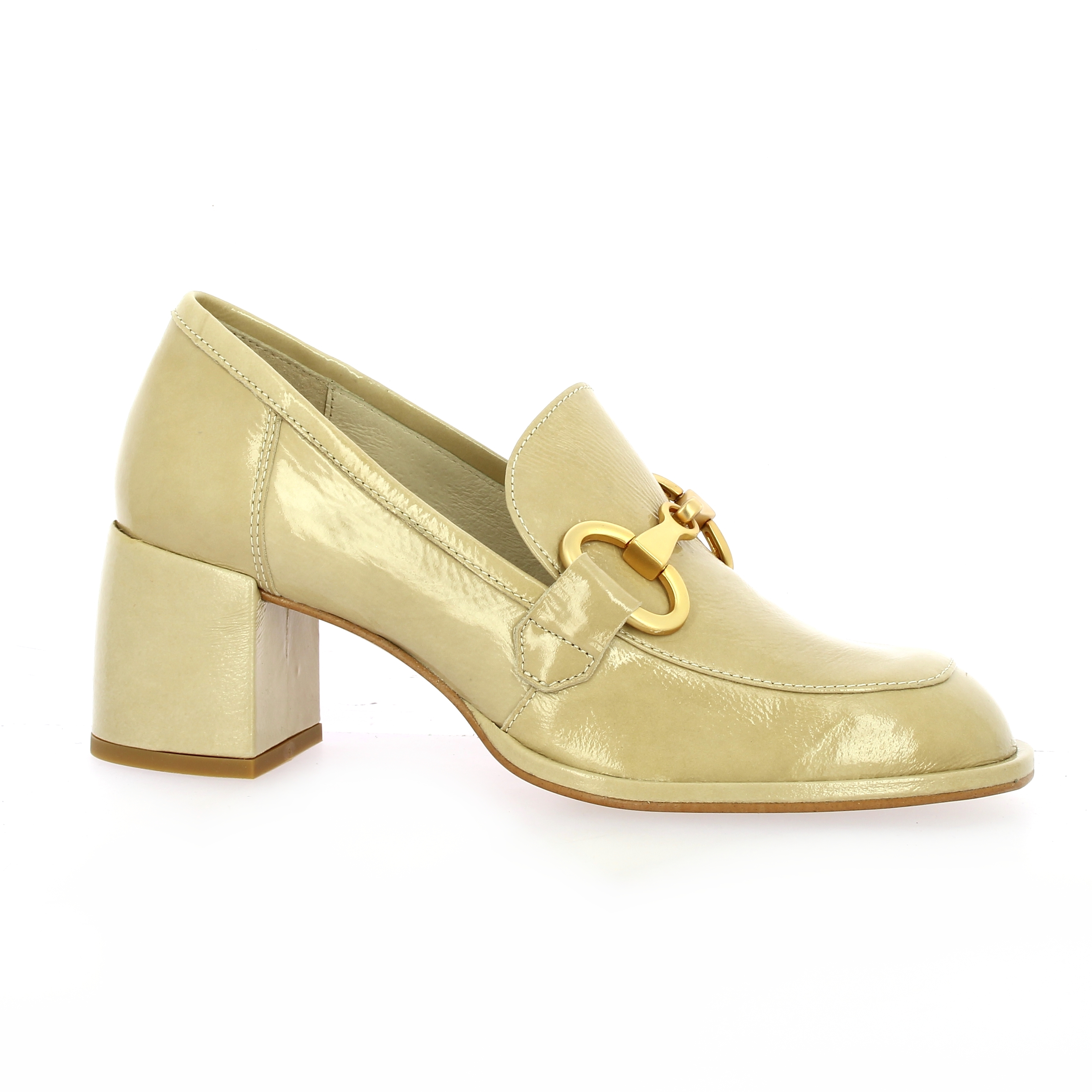 Rosemetal chaussures mocassins cuir vernis beige Jabrane