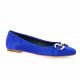 Pao Ballerines cuir velours bleu