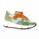 Sweet lemon Baskets cuir pailleté orange/vert