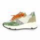 Sweet lemon Baskets cuir pailleté orange/vert