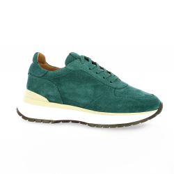 Exit Baskets cuir velours bleu