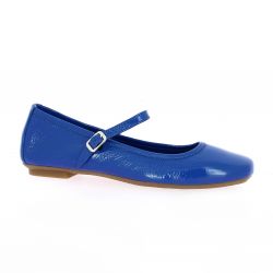Reqins Ballerines cuir vernis bleu electrique