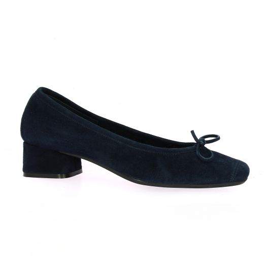 Reqins Ballerines cuir velours marine