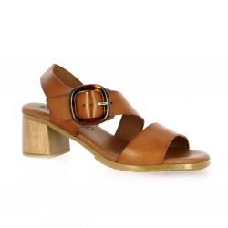 Eva frutos Nu pieds cuir cognac