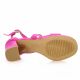 Pao Nu pieds cuir velours rose