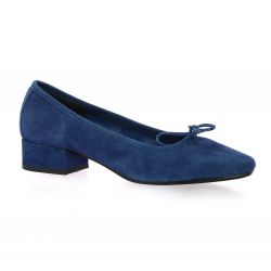 Reqins Ballerines cuir velours bleu