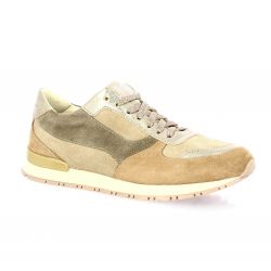 Reqins Baskets cuir velours taupe
