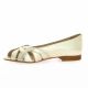 Sofia costa Nu pieds cuir laminé platine