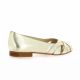 Sofia costa Nu pieds cuir laminé platine