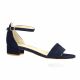 Sofia costa Nu pieds cuir velours marine