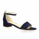 Sofia costa Nu pieds cuir velours marine