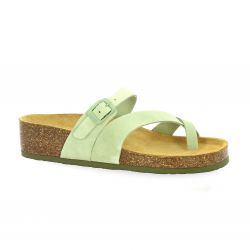 K. daques Nu pieds cuir velours vert