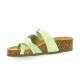 K. daques Nu pieds cuir velours vert