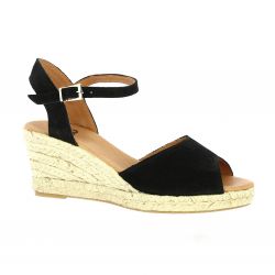 Pao Espadrille cuir velours noir