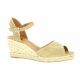 Pao Espadrille cuir velours camel