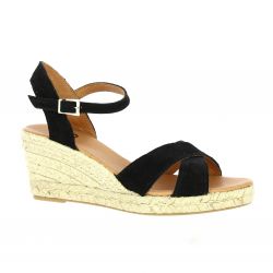 Pao Espadrille cuir velours noir