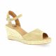 Pao Espadrille cuir velours camel