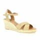 Pao Espadrille cuir velours camel