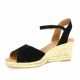 Pao Espadrille cuir velours noir