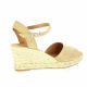 Pao Espadrille cuir velours camel