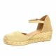 Pao Espadrille cuir velours camel