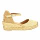 Pao Espadrille cuir velours camel