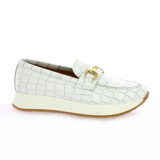 So send Mocassins cuir croco blanc