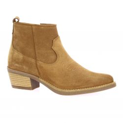 So send Boots cuir velours cognac