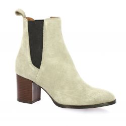 Exit Boots cuir velours beige