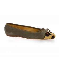 Gianni crasto Ballerines cuir velours leopard