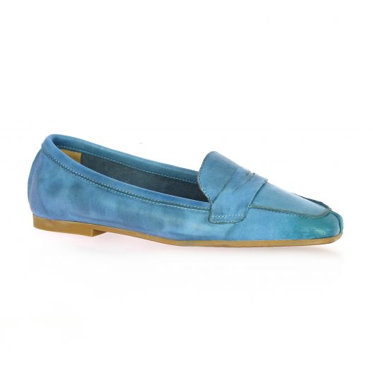 Gianni crasto Mocassins cuir bleu