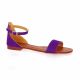 Gianni crasto Nu pieds cuir velours violet