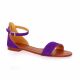 Gianni crasto Nu pieds cuir velours violet