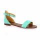 Gianni crasto Nu pieds cuir velours turquoise