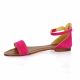 Gianni crasto Nu pieds cuir velours fushia