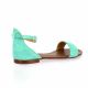 Gianni crasto Nu pieds cuir velours turquoise