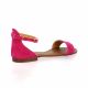 Gianni crasto Nu pieds cuir velours fushia