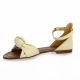 Gianni crasto Nu pieds cuir beige