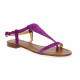 Gianni crasto Nu pieds cuir velours violet